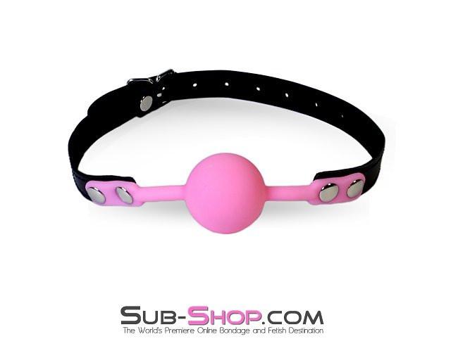3480LT      Beginner’s Riveted Rubber Ballgag, Pink Ball Gags   , Sub-Shop.com Bondage and Fetish Superstore