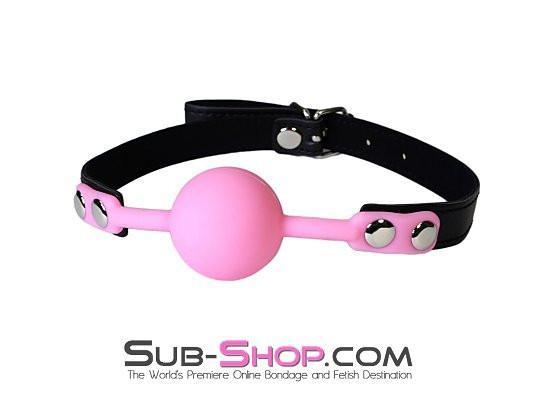 3480LT      Beginner’s Riveted Rubber Ballgag, Pink Ball - MEGA Deal Black Friday Blowout   , Sub-Shop.com Bondage and Fetish Superstore