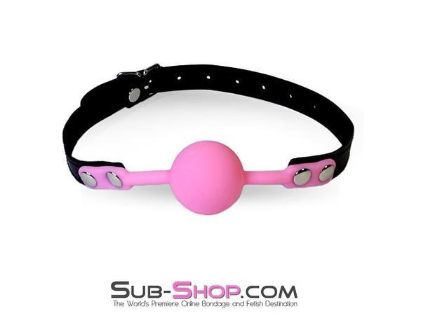 3480LT      Beginner’s Riveted Rubber Ballgag, Pink Ball - MEGA Deal Black Friday Blowout   , Sub-Shop.com Bondage and Fetish Superstore