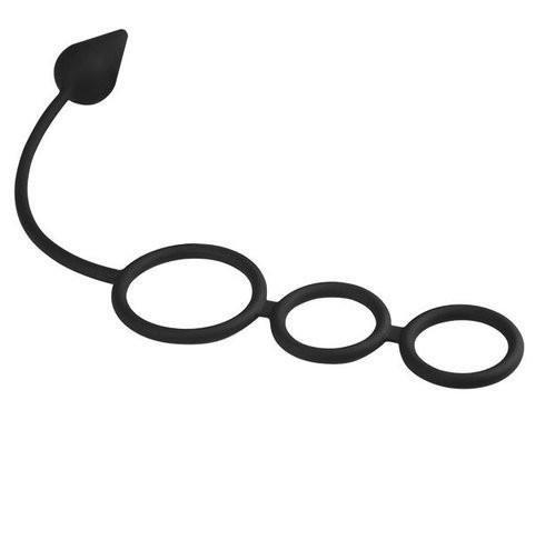 3488M      Devil's Tail Triple Cock Rings and Butt Plug - LAST CHANCE - Final Closeout! Black Friday Blowout   , Sub-Shop.com Bondage and Fetish Superstore