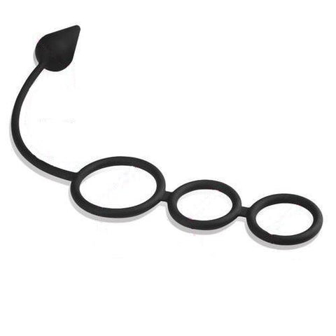 3488M      Devil's Tail Triple Cock Rings and Butt Plug - LAST CHANCE - Final Closeout! Black Friday Blowout   , Sub-Shop.com Bondage and Fetish Superstore