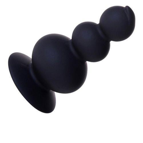 3491M      Triple Dip Black Silicone Anal Plug Butt Plug   , Sub-Shop.com Bondage and Fetish Superstore