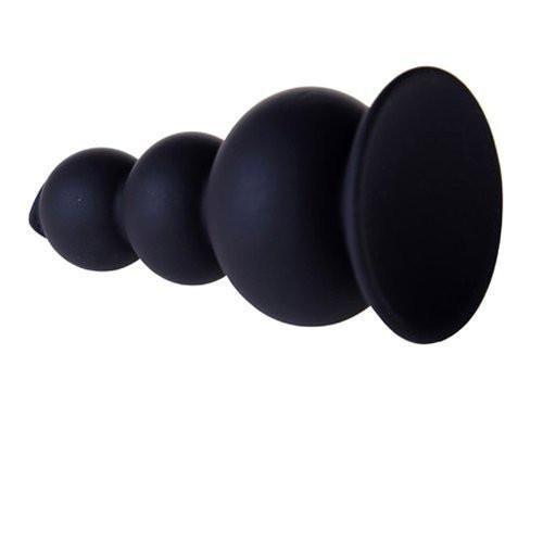 3491M      Triple Dip Black Silicone Anal Plug Butt Plug   , Sub-Shop.com Bondage and Fetish Superstore