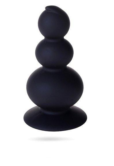3491M      Triple Dip Black Silicone Anal Plug Butt Plug   , Sub-Shop.com Bondage and Fetish Superstore