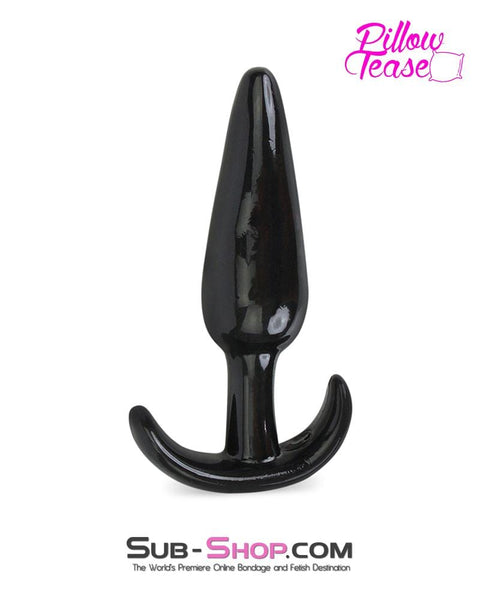 0350E      Medium Black Slim Jelly Anal Plug - MEGA Deal MEGA Deal   , Sub-Shop.com Bondage and Fetish Superstore