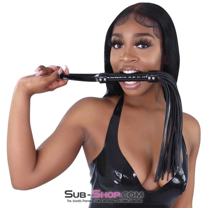 3651MQ      Black Vegan Patent Handle 17" Heavy Bondage Whip - LAST CHANCE - Final Closeout! MEGA Deal   , Sub-Shop.com Bondage and Fetish Superstore