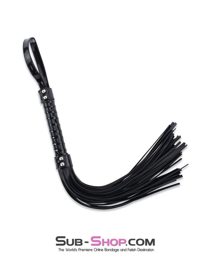 3651MQ      Black Vegan Patent Handle 17" Heavy Bondage Whip - LAST CHANCE - Final Closeout! MEGA Deal   , Sub-Shop.com Bondage and Fetish Superstore