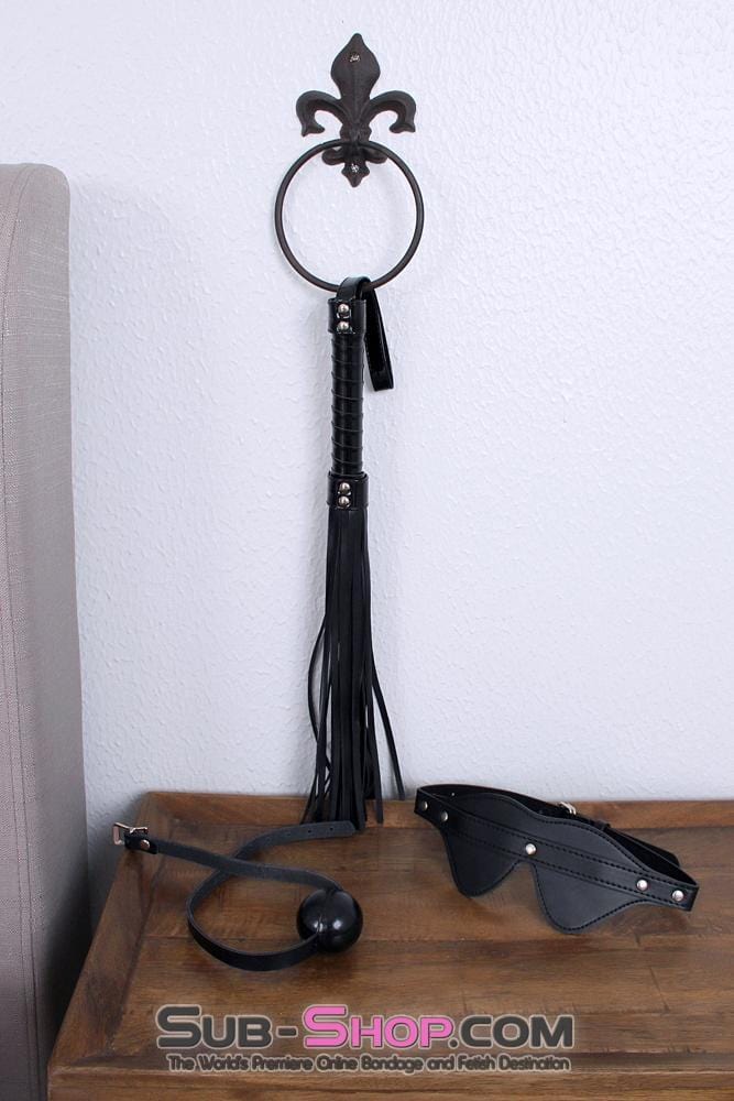 3651MQ      Black Vegan Patent Handle 17" Heavy Bondage Whip - LAST CHANCE - Final Closeout! MEGA Deal   , Sub-Shop.com Bondage and Fetish Superstore