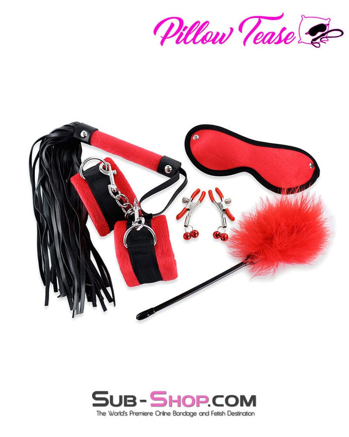 3652M      Red Room Bondage Fantasy Set with Clamps, Whip and Tickler - MEGA Deal MEGA Deal   , Sub-Shop.com Bondage and Fetish Superstore
