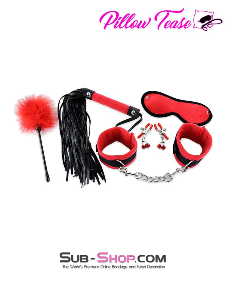 3652M      Red Room Bondage Fantasy Set with Clamps, Whip and Tickler - MEGA Deal MEGA Deal   , Sub-Shop.com Bondage and Fetish Superstore