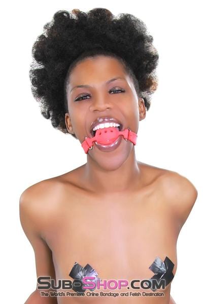 3721RS      Medium Red Locking Silicone Breather Ball Gag - LAST CHANCE - Final Closeout! MEGA Deal   , Sub-Shop.com Bondage and Fetish Superstore