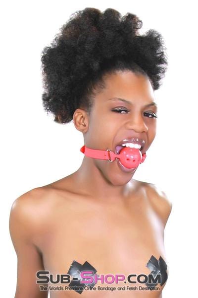 3721RS      Medium Red Locking Silicone Breather Ball Gag - LAST CHANCE - Final Closeout! MEGA Deal   , Sub-Shop.com Bondage and Fetish Superstore