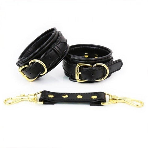 3739M      Gold Standard Padded Supple Ankle Bondage Cuffs with Connector Cuffs   , Sub-Shop.com Bondage and Fetish Superstore