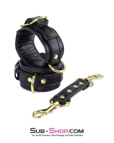 3738M      Gold Standard Padded Supple Wrist Bondage Cuffs with Connector Cuffs   , Sub-Shop.com Bondage and Fetish Superstore