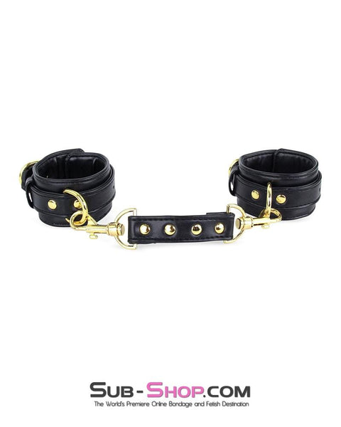 3738M      Gold Standard Padded Supple Wrist Bondage Cuffs with Connector Cuffs   , Sub-Shop.com Bondage and Fetish Superstore