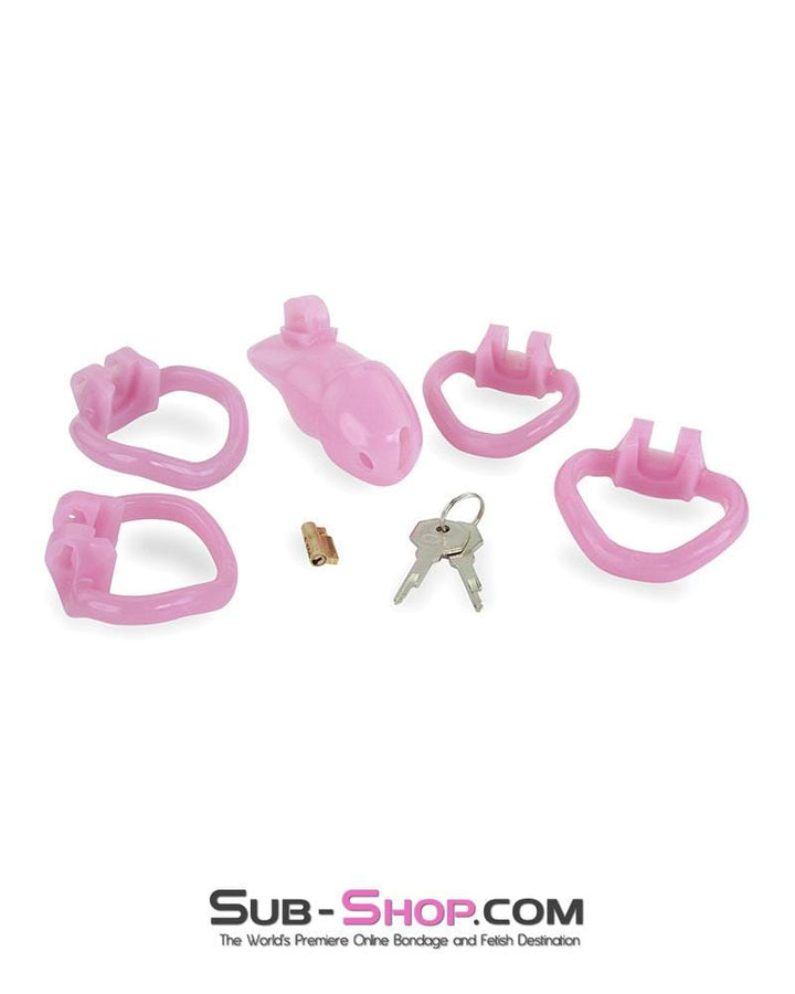 3744AE-SIS      Little Sissy Boy Short High Security Keyed Tumbler Locking Male Chastity with 4 Base Cock Ring Sizes Sissy   , Sub-Shop.com Bondage and Fetish Superstore