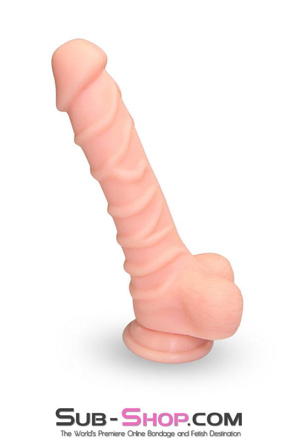 3747M      Nearly 9” Realistic & Ribbed Suction Cup Dildo, Flesh Dildo   , Sub-Shop.com Bondage and Fetish Superstore