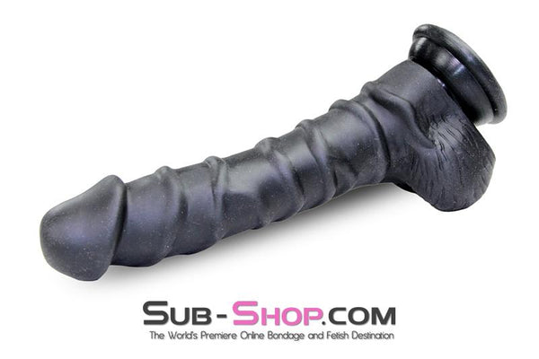 3748M      Nearly 9” Realistic & Ribbed Suction Cup Dildo, Black Dildo   , Sub-Shop.com Bondage and Fetish Superstore