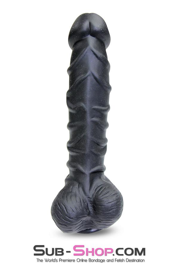 3748M      Nearly 9” Realistic & Ribbed Suction Cup Dildo, Black Dildo   , Sub-Shop.com Bondage and Fetish Superstore