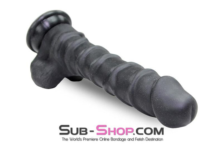 3748M      Nearly 9” Realistic & Ribbed Suction Cup Dildo, Black Dildo   , Sub-Shop.com Bondage and Fetish Superstore