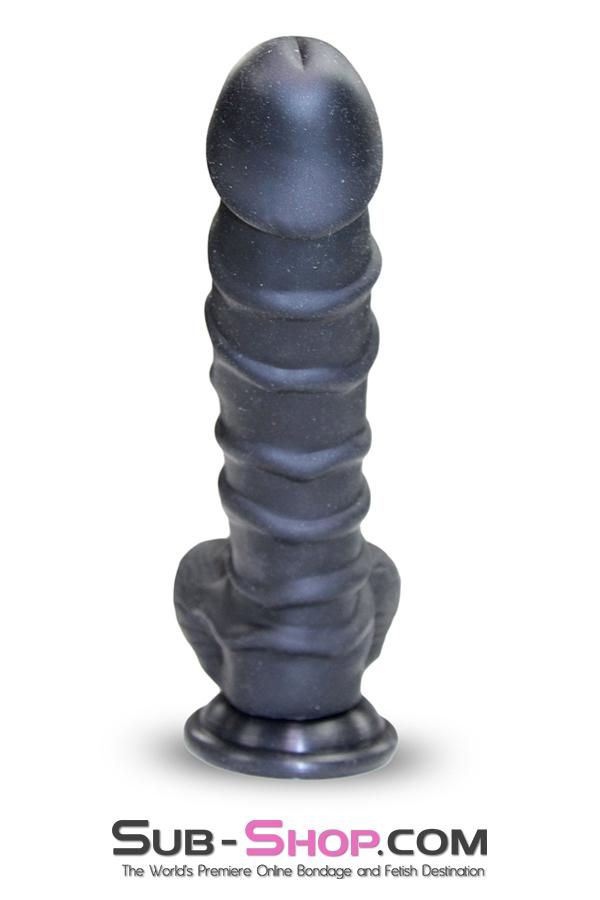 3748M      Nearly 9” Realistic & Ribbed Suction Cup Dildo, Black Dildo   , Sub-Shop.com Bondage and Fetish Superstore
