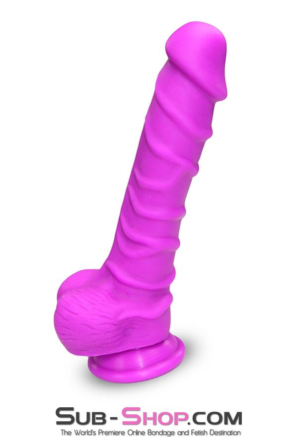 3750M      Nearly 9” Realistic & Ribbed Suction Cup Dildo, Passion Purple Dildo   , Sub-Shop.com Bondage and Fetish Superstore