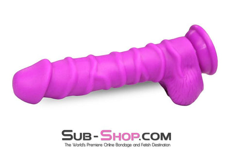 3750M      Nearly 9” Realistic & Ribbed Suction Cup Dildo, Passion Purple Dildo   , Sub-Shop.com Bondage and Fetish Superstore