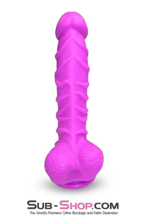 3750M      Nearly 9” Realistic & Ribbed Suction Cup Dildo, Passion Purple Dildo   , Sub-Shop.com Bondage and Fetish Superstore