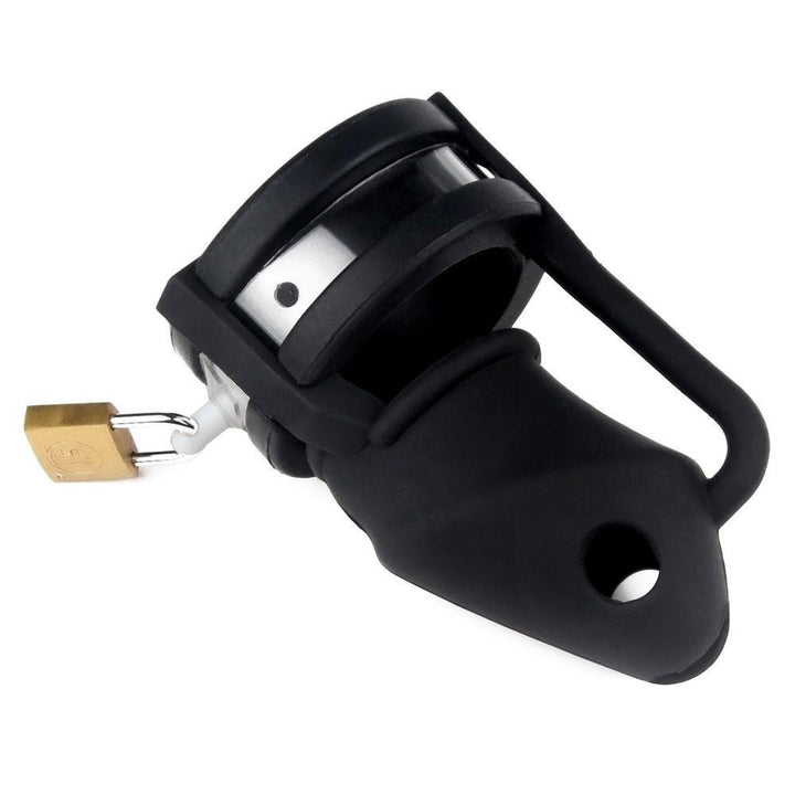 3780HS      Black Silicone Cock Trap Locking Chastity Set Chastity   , Sub-Shop.com Bondage and Fetish Superstore
