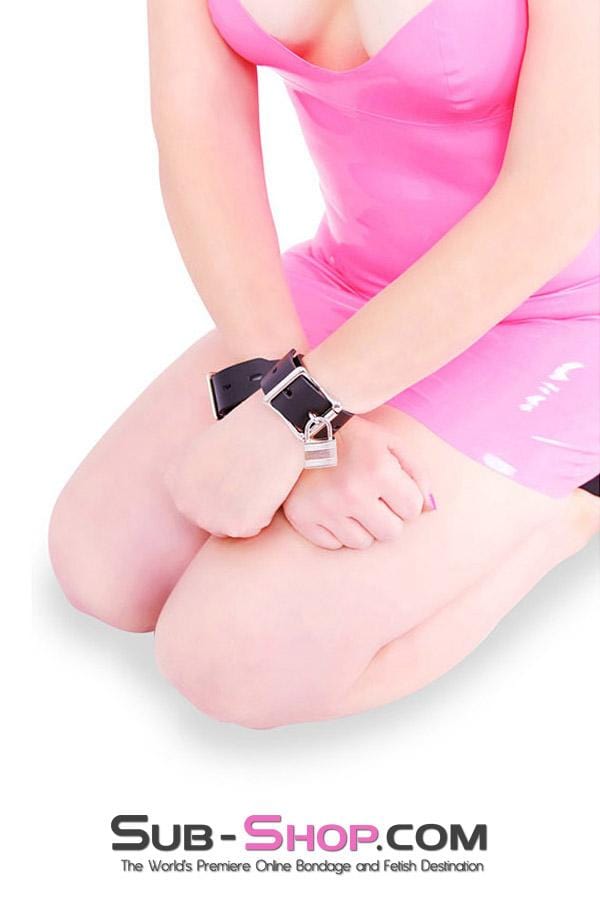 3785A      Locking Leather Handcuffs Wrist and Ankle Bondage   , Sub-Shop.com Bondage and Fetish Superstore