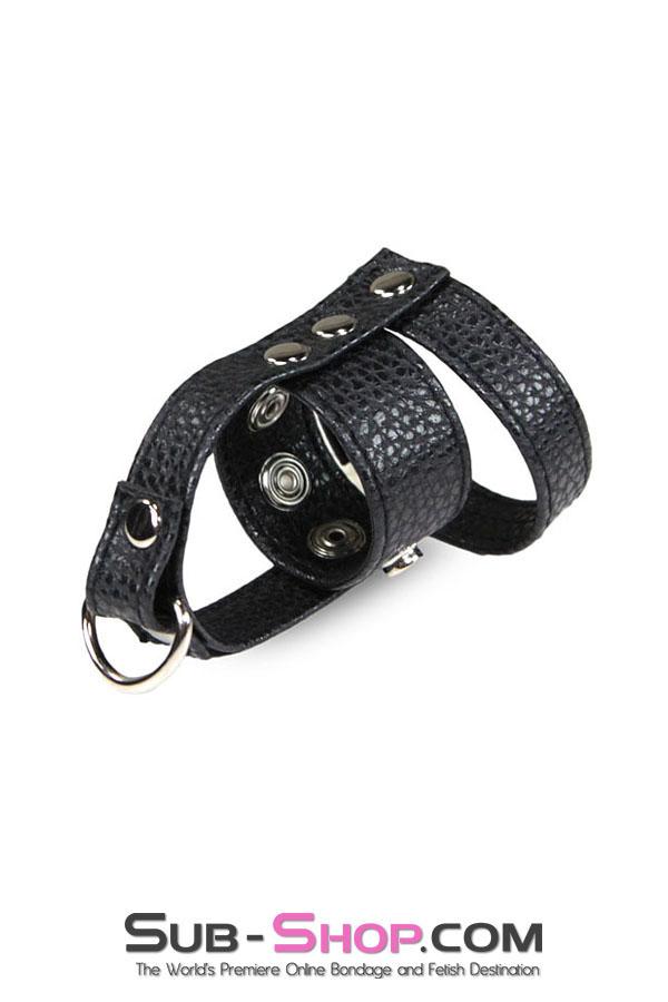 3786HS-SIS      Sissy's Leather Ball Stretcher with Cock Ring Sissy   , Sub-Shop.com Bondage and Fetish Superstore