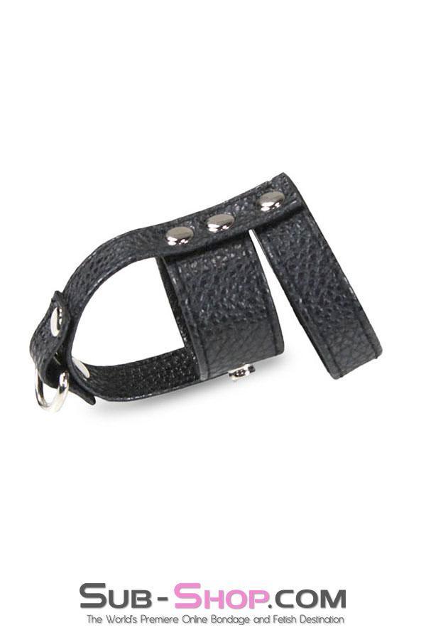 3786HS-SIS      Sissy's Leather Ball Stretcher with Cock Ring Sissy   , Sub-Shop.com Bondage and Fetish Superstore