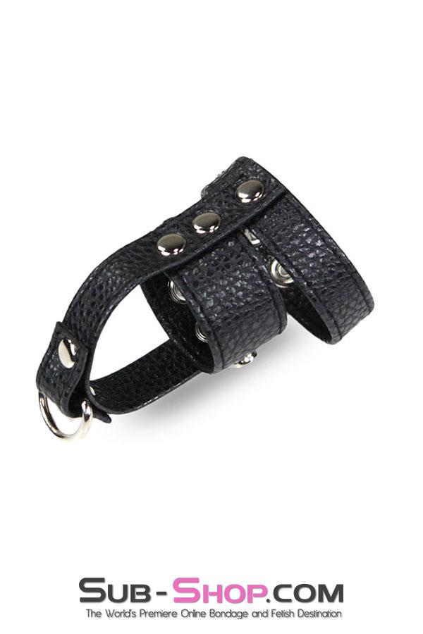 3786HS-SIS      Sissy's Leather Ball Stretcher with Cock Ring Sissy   , Sub-Shop.com Bondage and Fetish Superstore