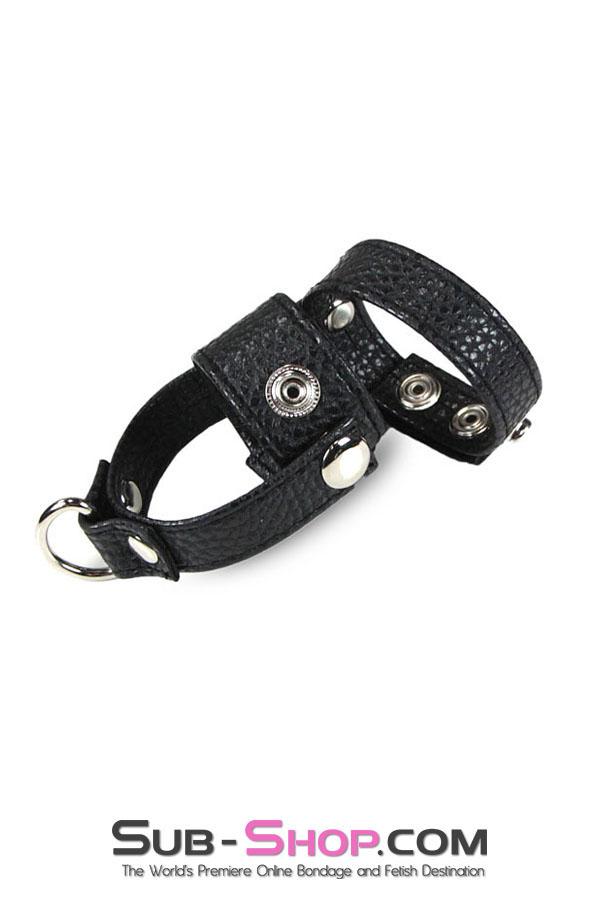 3786HS-SIS      Sissy's Leather Ball Stretcher with Cock Ring Sissy   , Sub-Shop.com Bondage and Fetish Superstore