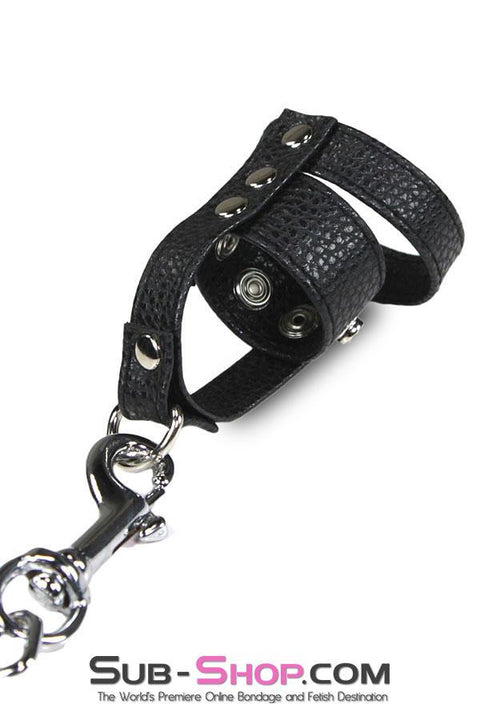 3786HS-SIS      Sissy's Leather Ball Stretcher with Cock Ring Sissy   , Sub-Shop.com Bondage and Fetish Superstore