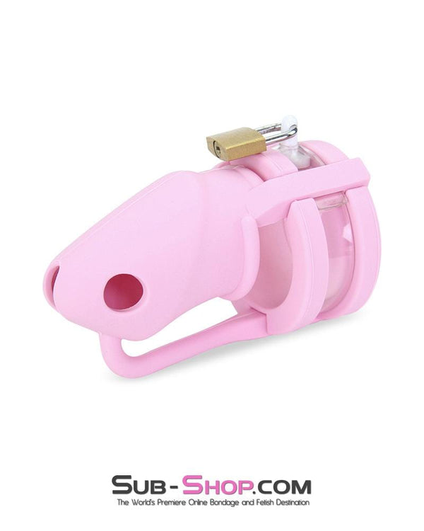 3795HS      Pink Silicone Sissy Cock Trap Cock Cage Chastity Chastity   , Sub-Shop.com Bondage and Fetish Superstore