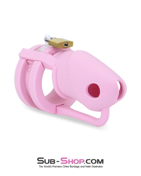3795HS      Pink Silicone Sissy Cock Trap Cock Cage Chastity - MEGA Deal Black Friday Blowout   , Sub-Shop.com Bondage and Fetish Superstore