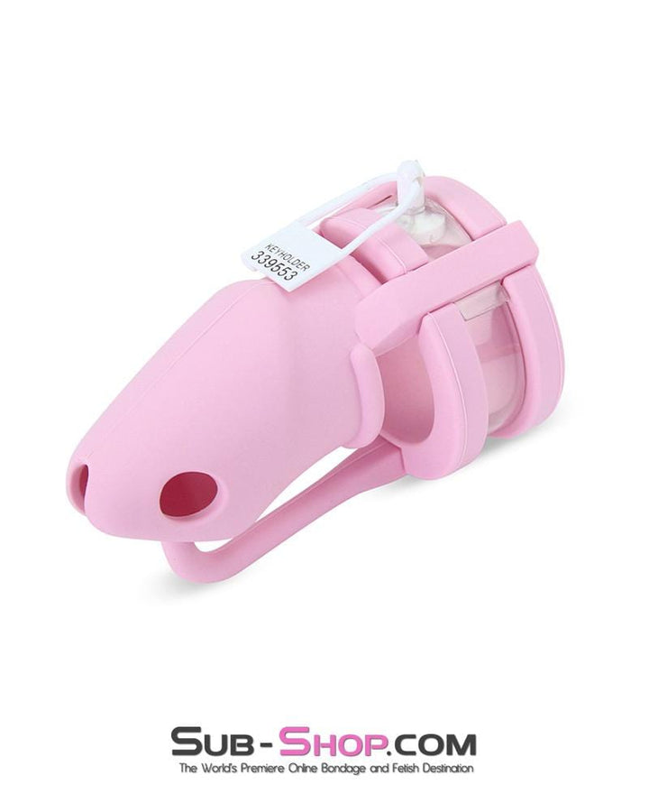 3795HS      Pink Silicone Sissy Cock Trap Cock Cage Chastity Chastity   , Sub-Shop.com Bondage and Fetish Superstore