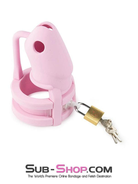 3795HS      Pink Silicone Sissy Cock Trap Cock Cage Chastity Chastity   , Sub-Shop.com Bondage and Fetish Superstore