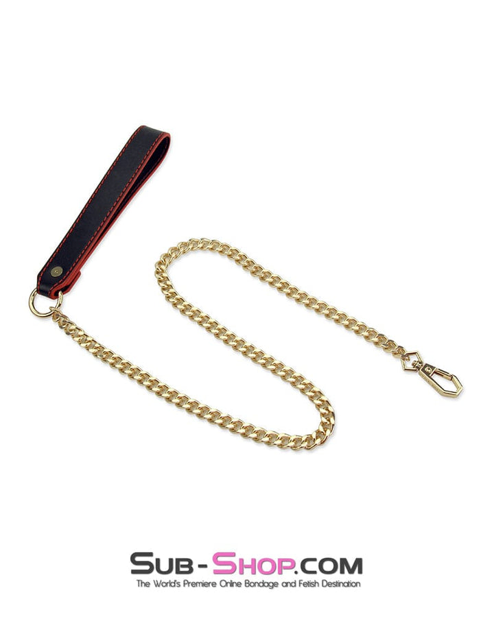 3801M      Precious Slave Golden Chain Lead Collar Collar   , Sub-Shop.com Bondage and Fetish Superstore