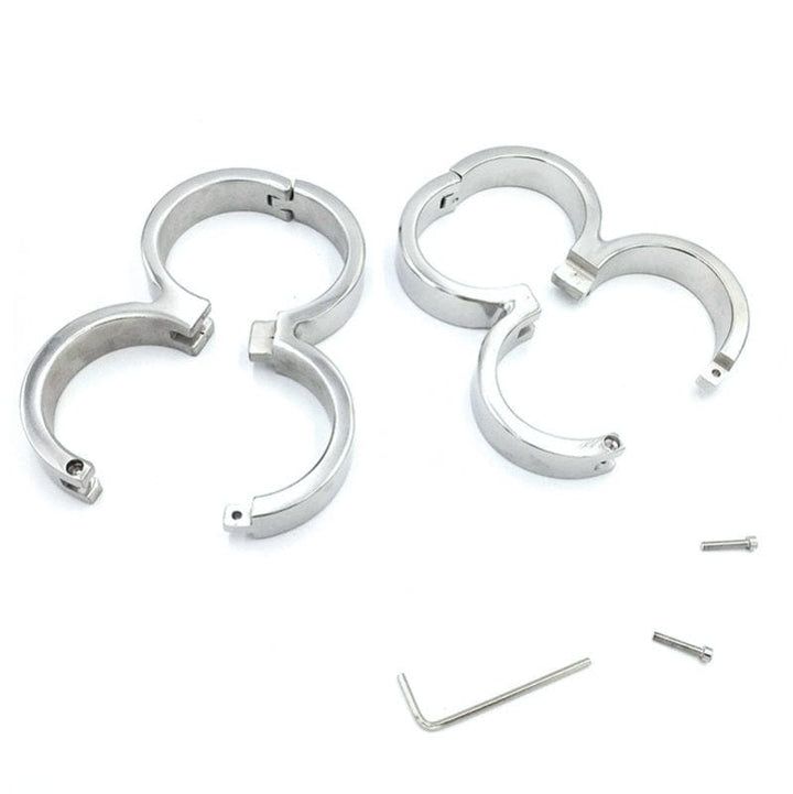 3805M      Solid Cuffs Stainless Steel Bondage Handcuffs, Small / Medium Steel Bondage   , Sub-Shop.com Bondage and Fetish Superstore