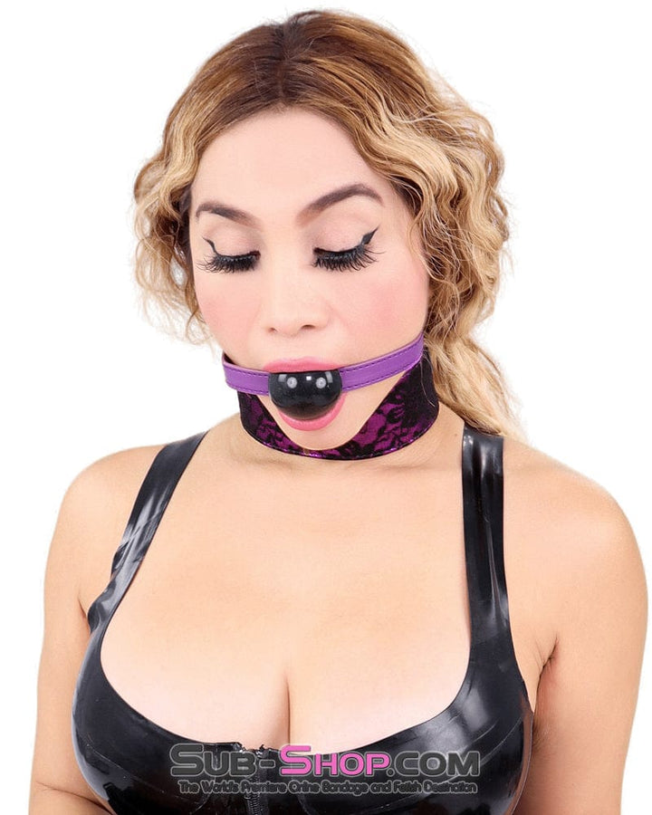 3810MQ      Purple Strap Beginner's Black Classic Ball Gag - MEGA Deal MEGA Deal   , Sub-Shop.com Bondage and Fetish Superstore
