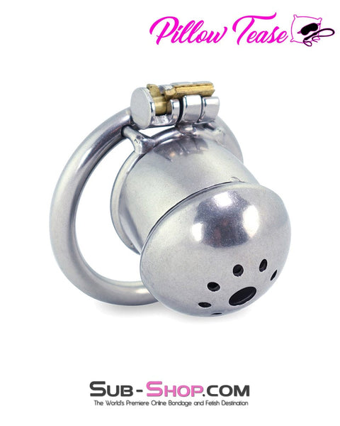 3838AR      Steel Capped Tube Full Enclosure Chastity Cock Cage with 2” Cock Ring Chastity   , Sub-Shop.com Bondage and Fetish Superstore