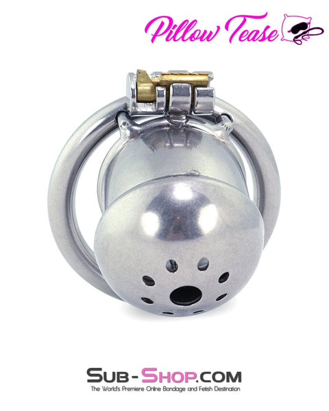 3838AR      Steel Capped Tube Full Enclosure Chastity Cock Cage with 2” Cock Ring Chastity   , Sub-Shop.com Bondage and Fetish Superstore