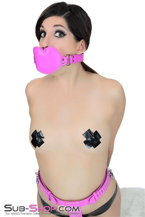 3844RS      Addick-tive Hot Pink Padded Lips Penis Gag Gags   , Sub-Shop.com Bondage and Fetish Superstore