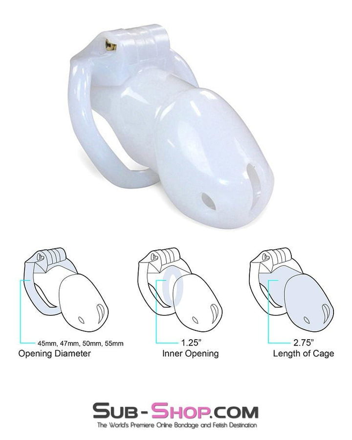0394AE      White Knight High Security Keyed Tumbler Locking Male Chastity with 4 Base Cock Ring Sizes Chastity   , Sub-Shop.com Bondage and Fetish Superstore