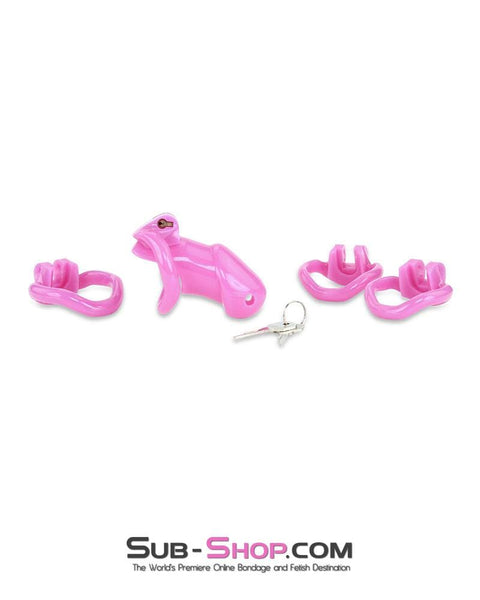 0395AE-SIS      Hot Pink Hussy High Security Sissy Chastity Tease and Denial Sensation Device Sissy   , Sub-Shop.com Bondage and Fetish Superstore