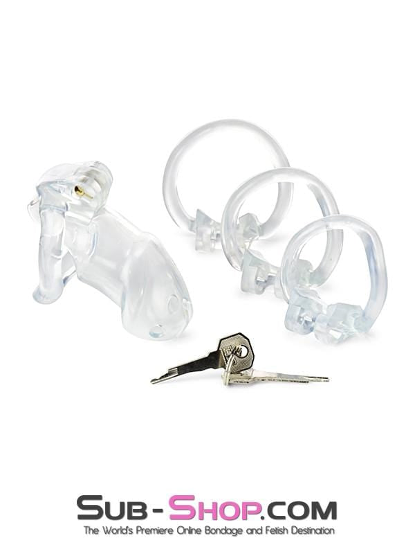 0397AE      Exposed in Chastity High Security Keyed Tumbler Locking Male Chastity with 4 Base Cock Ring Sizes Chastity   , Sub-Shop.com Bondage and Fetish Superstore