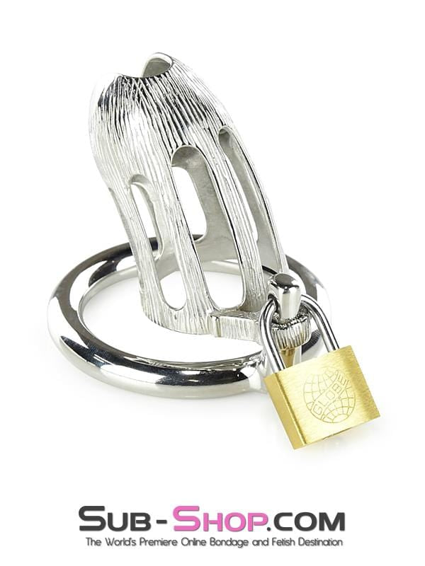 0399M      Itty Bitty Little Dicky Steel Locking Male Chastity Device with Cock Ring Chastity   , Sub-Shop.com Bondage and Fetish Superstore