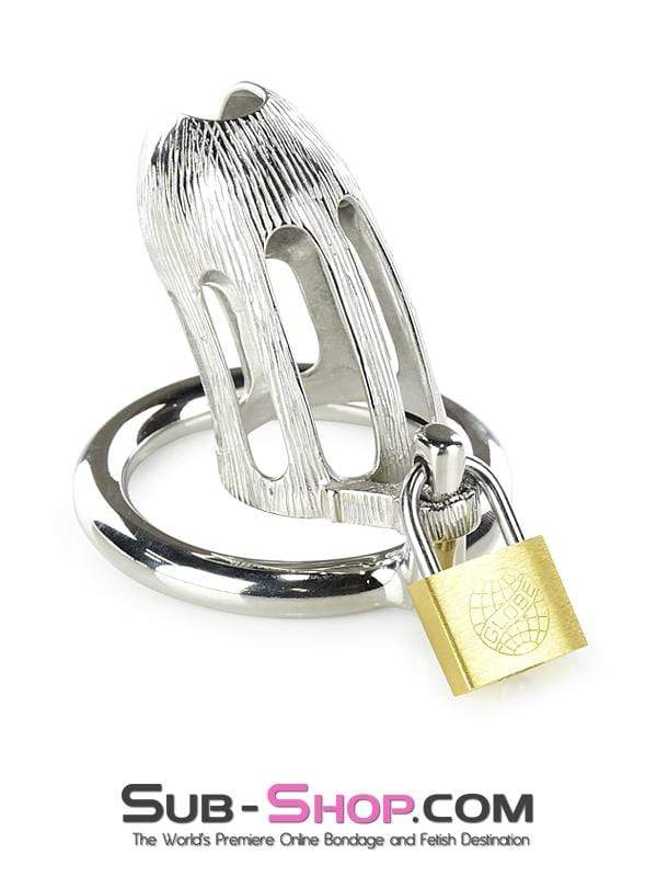 0399M-SIS      Itty Bitty Little Sissy Dicky Steel Locking Male Chastity Device with Cock Ring Sissy   , Sub-Shop.com Bondage and Fetish Superstore